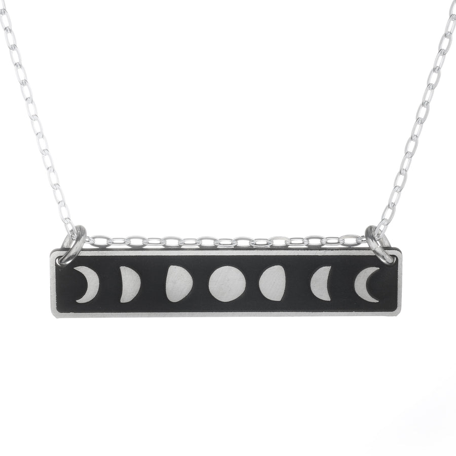 Moon Phases Horizontal Bar Necklace