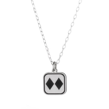 Double Black Diamond Mini Sign Necklace