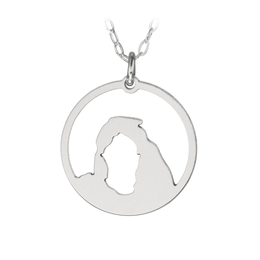 Delicate Arch Large Cut-Out Round Necklace
