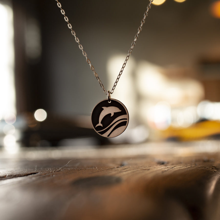 Dancing Dolphin Round Necklace