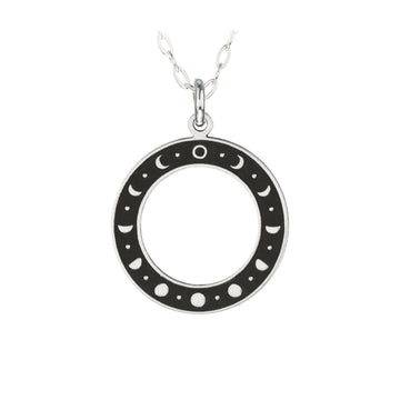 Solar Eclipse Cut-Out Round Necklace