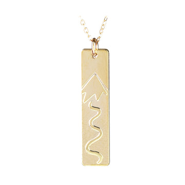 Ski Slopes Skinny Bar Gold-Fill Necklace